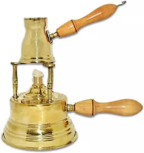 El Bramony Messing Spiritusbrenner Kaffeemaschine & Kanne arabisch massiv groß Handarbeit - Bild 1 von 5