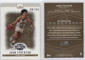 2007-08 Topps Triple Threads Gold /33 John Stockton #94 HOF