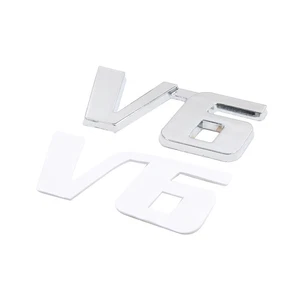 Metall V6 Muster Klebstoff Abzeichen Emblem Aufkleber Dekoration Auto Silberton - Bild 1 von 1