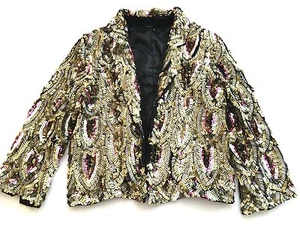 Gold Sequin Blazer Size 38 - Picture 1 of 7