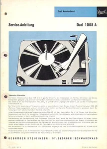 Doppio Manuale di Servizio per Phono 1008 A Copy - Foto 1 di 1
