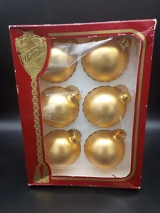 Vintage Christmas Ornaments Victoria Collection Gold Colored Glass (6) - Picture 1 of 7