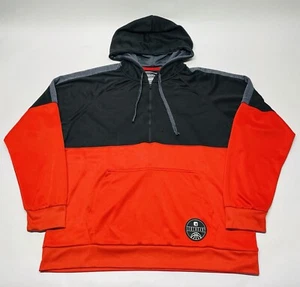 And1 1/4 Zip Black Red Hoodie Mens XL Basketball Legendary 90s Drawstring Flaw - Picture 1 of 15