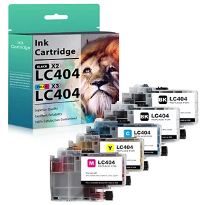 5 Pack LC404 Ink Cartridges for Brother DCP-J1200 MFC-J1205W MFC-J1215W LC-404 - Picture 1 of 5