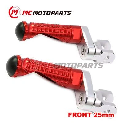 For Triumph Speedmaster Carbs 02-07 06 05 MPRO 25mm Extended RED Front Foot Pegs - Image 1 of 4