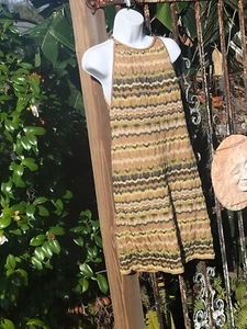 MISSONI One Pre Y2K Vintage Midi Crochet Knit Dress XS Bodycon Sleeveless - Picture 1 of 15