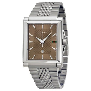 Reloj para hombre Gucci G-Timeless esfera marrón acero inoxidable - YA138402 (PRECIO DE VENTA SUGERIDO POR EL FABRICANTE 1150 ($) - Imagen 1 de 4