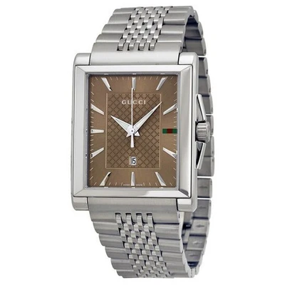 Gucci G-Timeless Brown Dial Stainless Steel Men's Watch - YA138402 ($1150 MSRP) - Image 1 of 4