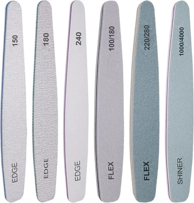 Nail File and Buffer Set, 6 Pcs 6 Diamond Gray/Green/White  - Image 1 of 4