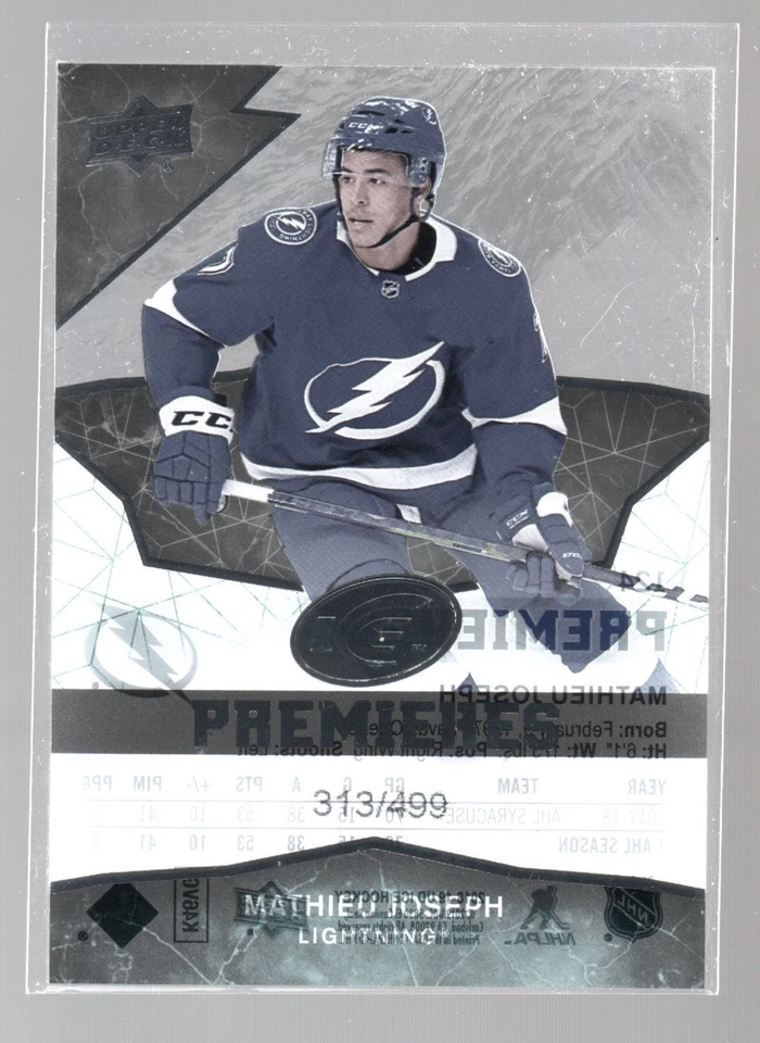 2018-19 UD Ice Mathieu Joseph Premieres /499 Lightning 124 - Image 1 of 1
