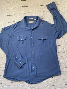 Vintage Sears Fieldmaster Sportswear blau Freizeit Outdoor Hemd 70’s Herren XL Tall - Bild 1 von 13