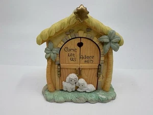 Enesco Precious Moments Ornament Come Let Us Adore Him Stable 863238 2001 - Picture 1 of 7