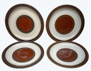 4 platos de cena pintados a mano con rueda de alfareros de óxido rojo de gres Denby Langley de 10" - Imagen 1 de 8
