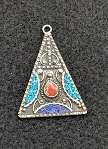 Vintage Tibetan Vintage Beautiful Lapis, Turquoise And Coral Sterling... - Picture 1 of 7