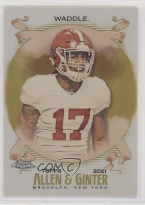 2021 Topps Allen & Ginter Chrome Gold Refractor /50 Jaylen Waddle #214 Rookie RC - Image 1 of 2