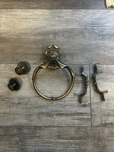 Vintage 5pc Amerock Carriage House Bathroom Towel Holder & 4 Drawer Pulls Handle - Picture 1 of 10