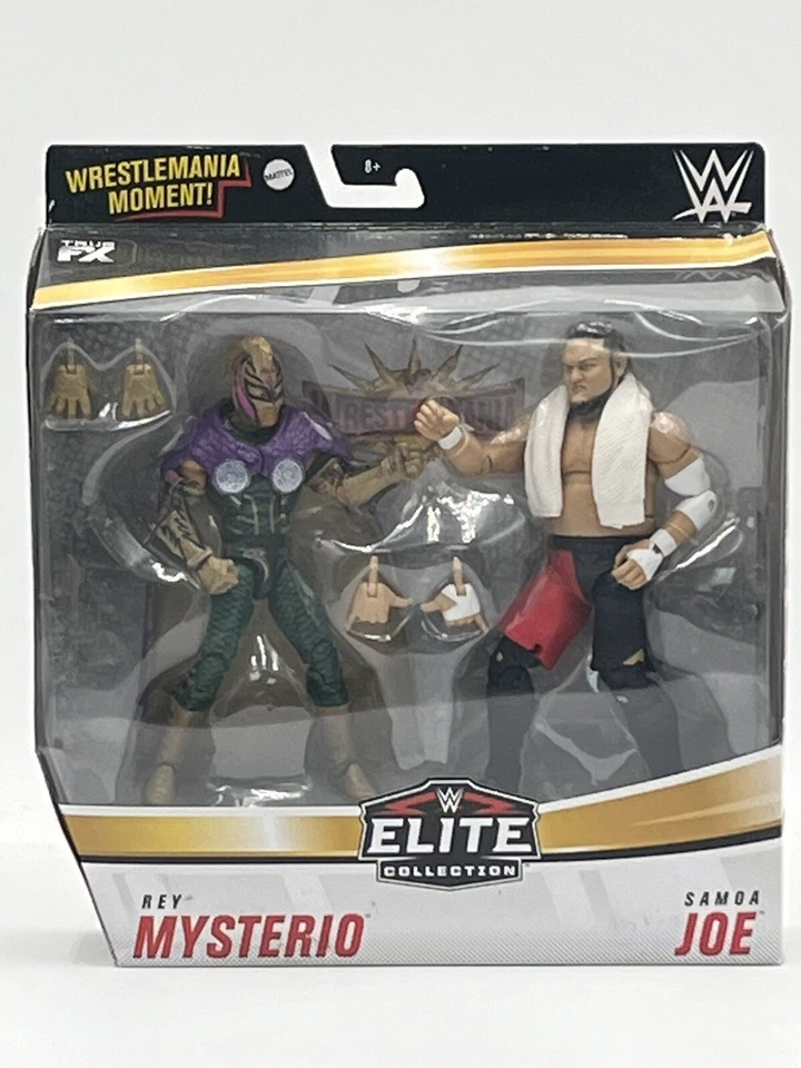 WWE Rey Mysterio VS Samoa Joe Elite Collection Wrestlemania 35 Moment Figures