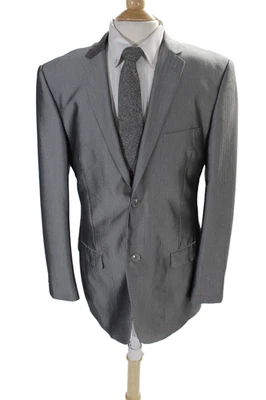 Caravelli Mens Metallic Gray Two Button Long Sleeve Lined Blazer Size 44L - Image 1 of 4