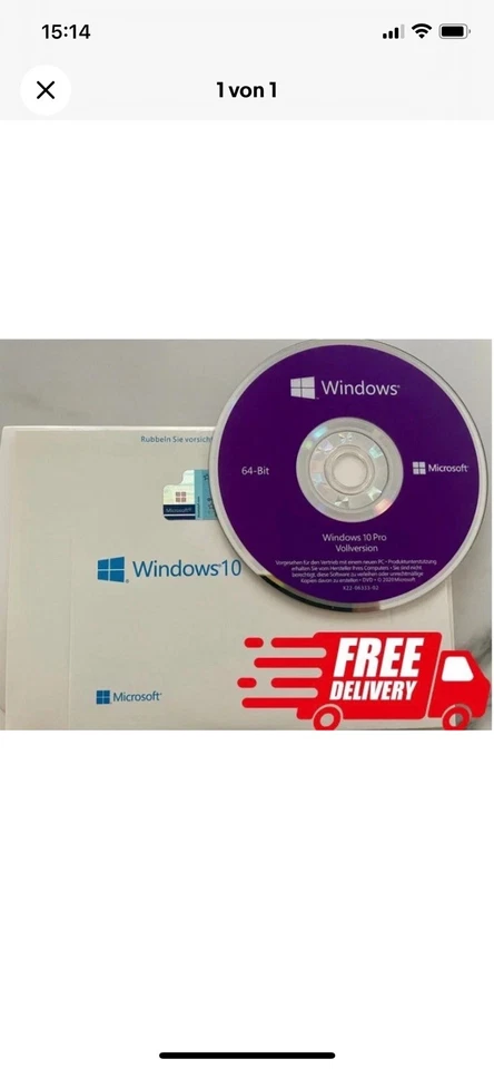 Microsoft Windows 10 Pro 64Bit Deutsch✅Aktivierungsschnlüssel+DVD✅SOFORTVERSAND✅ - Bild 1 von 1