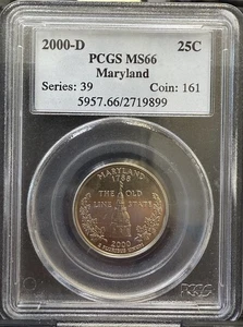 2000-D Washington Quarter Maryland PCGS MS66 - Picture 1 of 2