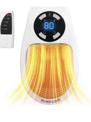 ULP Portable Heater Plugs into Wall  500W Auto Power Off 2 Speeds NEW Remote - Image 1 of 4