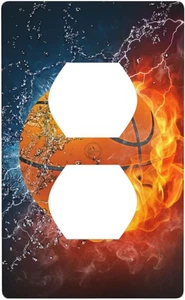 Panel de interruptor de pared de toma de baloncesto de fuego y agua placa de interruptor de luz decorativa, - Imagen 1 de 6