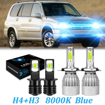 Combo de 4 faros LED altos bajos antiniebla para Suzuki XL-7 2002-2005 8000K Foto 1 de 4