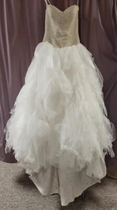 Mia Solano, M1099Z, Size 6, Dimond White, Full Beaded Bodice, Tulle, Netting - Picture 1 of 3