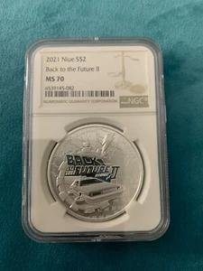 2021 $2 Niue 1 oz Silver Back to the Future II 2 NGC MS 70 - Picture 1 of 5