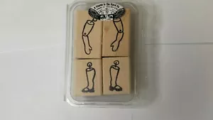 Set braccia e gambe timbri in gomma montati su legno - Foto 1 di 2