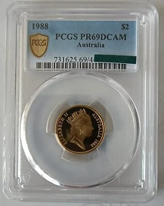 Australia 1988 $2 Proof Coin PCGS PR69DCAM the 1st year issue with HH inisials - Picture 1 of 3