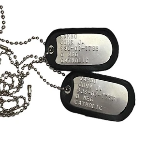DogTag Piastrine Militari Inox con incisione John RAMBO DogTags - Foto 1 di 7