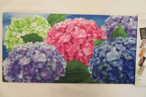 Pink, Purple, Blue, & White Hydrangea Sassafras Rug Insert Switch Door Mat 10x22 - Picture 1 of 2