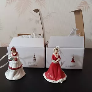 Lovely New Pair Of Royal Doulton "Songs Of Christmas" Bone China Figurines - Picture 1 of 13