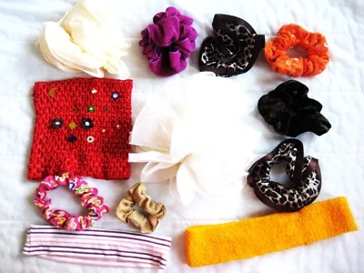 Разнообразный лот из 12 волос аксессуары ткани коготь зажимы обручи тщательно продуманная работа - Изображение 1 из 2