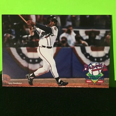 Atlanta BRAVES Vintage Terry Pendleton Postcard | Krystal Collectible 1991-1992 - Image 1 of 4