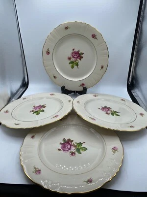Set of 4 Large Vintage Dinner Plates by Syracuse China Victoria Pattern 10.5" - Image 1 of 4