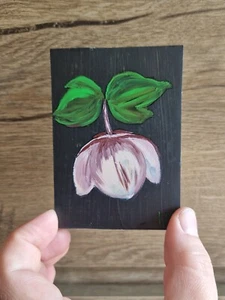 ACEO Original oil painting flower mini art vivid colors - Picture 1 of 4