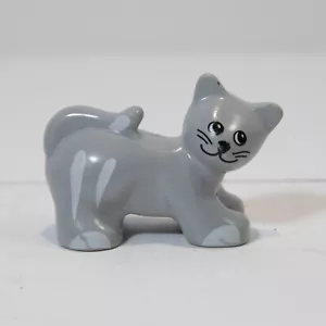 Lego Duplo Figure Gray and White Cat Toy - Picture 1 of 5