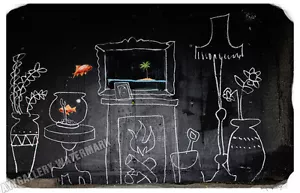 Banksy (Black Wall Chalk Board) Poster (24"x36", 13"x19") - Picture 1 of 1