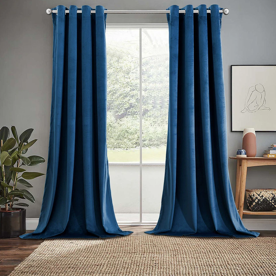 Velvet Top Grommet Curtains Heavyweight Soft Velvet Panels, Set of 2 Pieces - Image 1 of 1