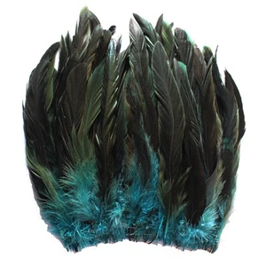 80+ pcs.(16g) 8-10" half bronze teal schlappen rooster tail feathers - Picture 1 of 1
