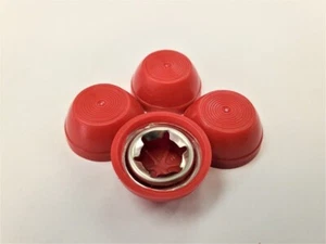 Tuercas de empuje para coche a pedales en rojo, cubierta de plástico (cantidad. 4) - Imagen 1 de 2