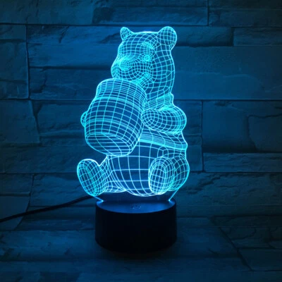3D Night Light Led Colorful Illusion Lamp Touch Switch For Desk Decor Gift Kids - Image 1 of 4