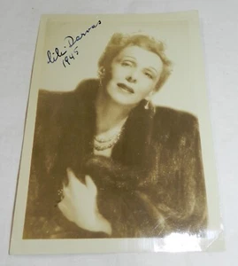 Vintage 1945 Autographed Photo of Actress Lili Darvas - 5" X 7" - Picture 1 of 5