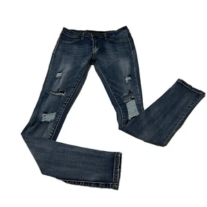 Joes Jeans Girls Size 16 Dark Wash Stretch Denim Skinny Jegging Destroyed - Picture 1 of 15