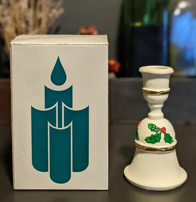 Partylite Ceramic Bell Candle Holder Christmas Candlestick - P0143 Original Box - Image 1 of 4