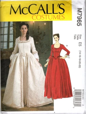 McCall's M7965 Misses 14 to 22 Historical Costume Renaissance Dress Pattern New - Image 1 of 2