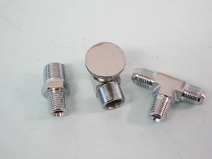 Lowrider Hydraulics 1/4" female slowdown & tee fitting kit, chrome, neat - Imagen 1 de 7