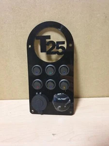 Control Panel USB 12V/240V Switch Voltage VW T25 Black Camper Motorhome Custom  - Picture 1 of 2